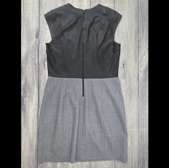 Theory Orinthia C Leather Bodice Wool Blend Mini Dress - Picture 9 of 16